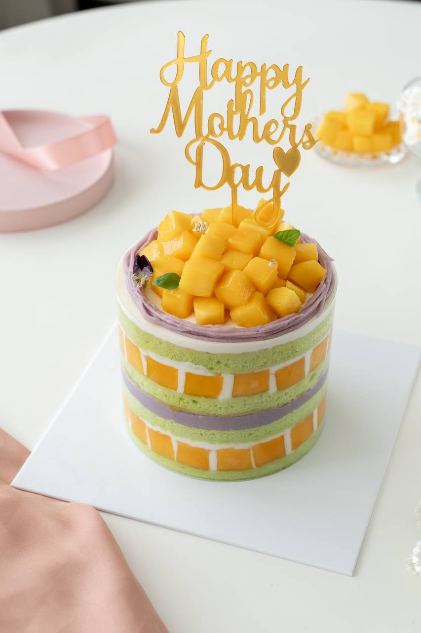 Pandan Taro Mango Mother's Day Cake