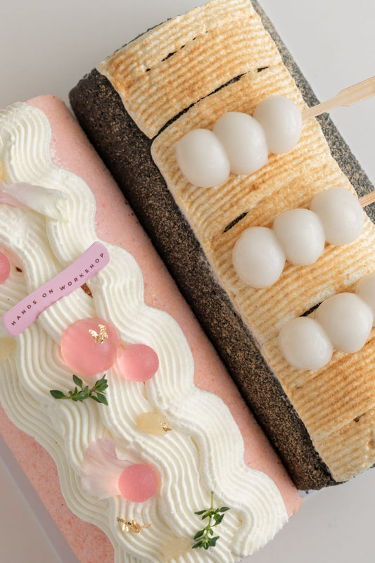 Black Sesame Soy & Peach Oolong Roll Cake Baking & Decoration Workshop