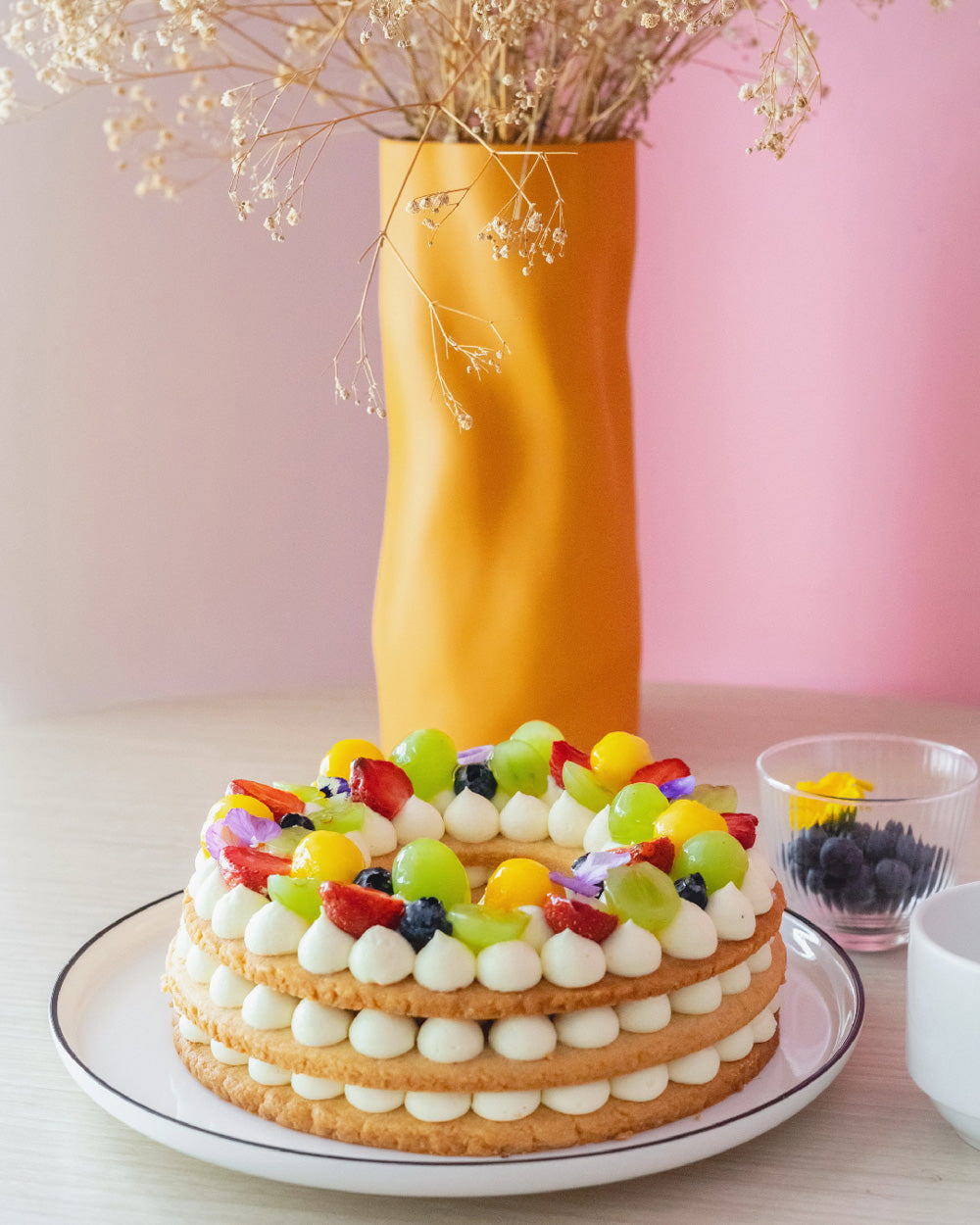 Wreath cream cheese fruit tart