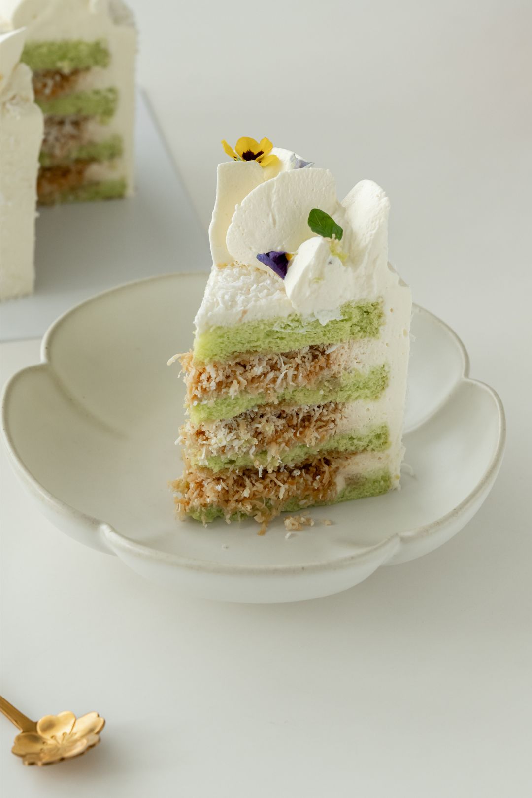 Pandan cake with gula melaka