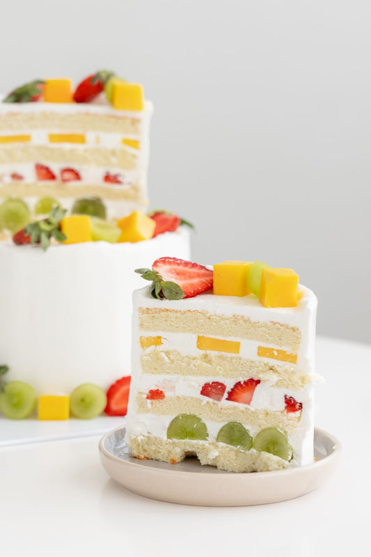 Two Tier Mixed Fruit Fresh Cream Cake