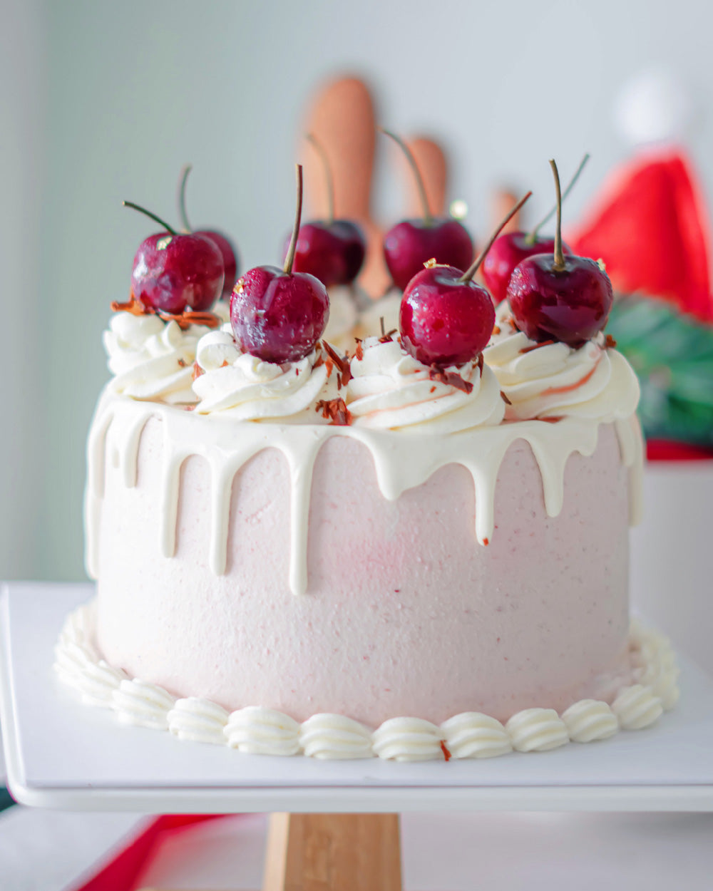 Black Forest Beauty Fresh Cream Cake  with White Chocolate Ganache