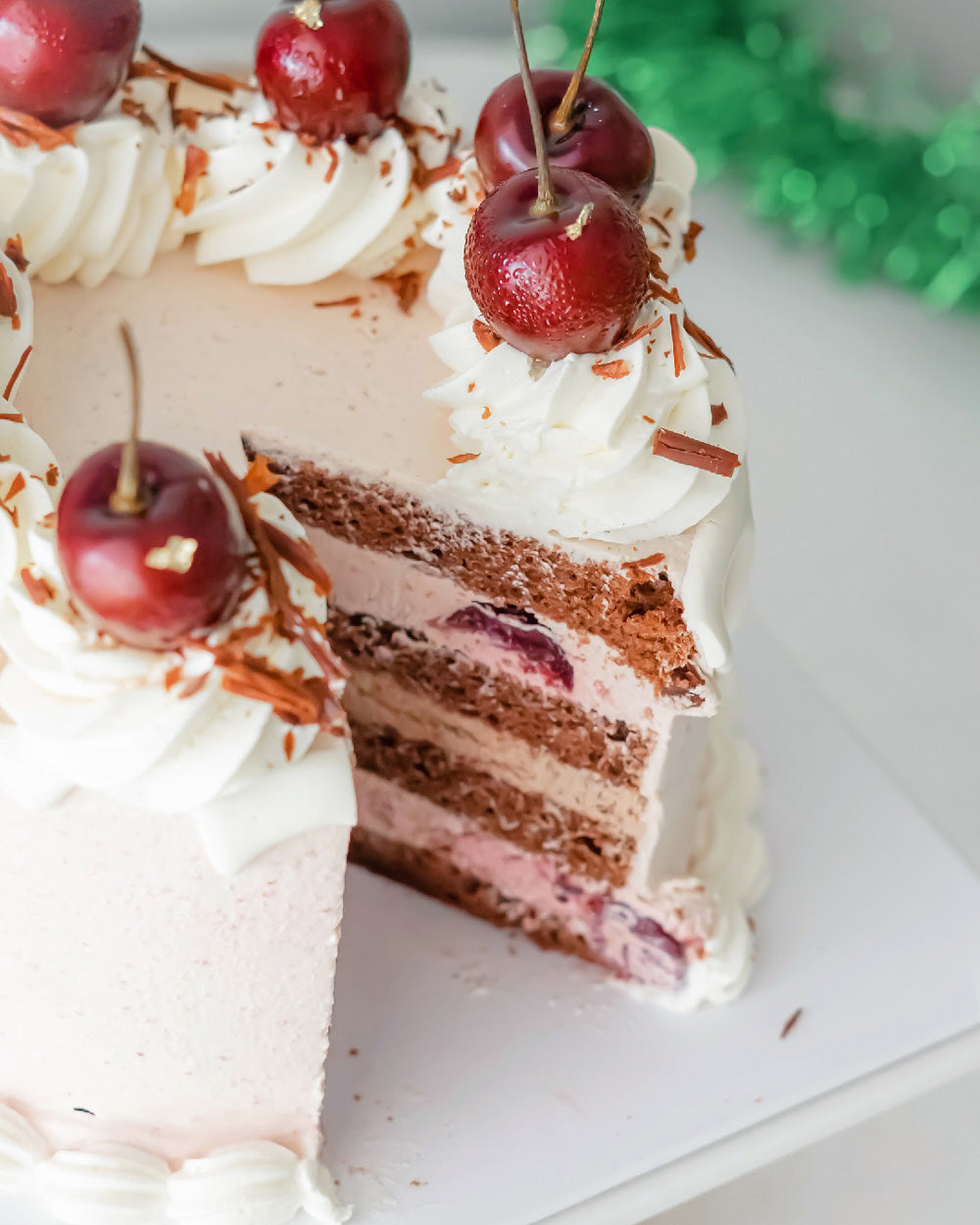 Black Forest Chocolate Cake with Fresh Cherries